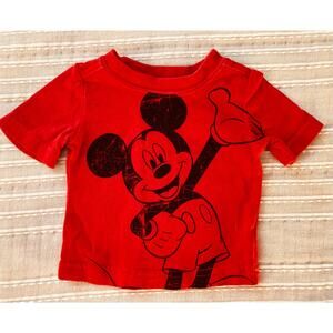Red Mickey Mouse Newborn (NB) T-Shirt by Disney